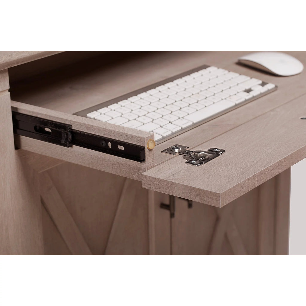 Washed Gray Secretary Desk with Storage G163