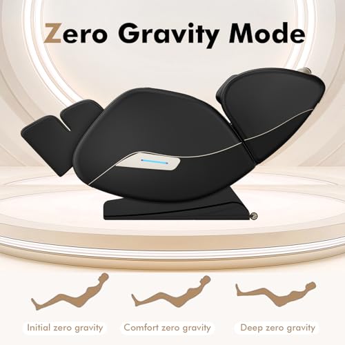 Black Full Body Zero Gravity SL-Track Shiatsu Massage Recliner Chair F243701