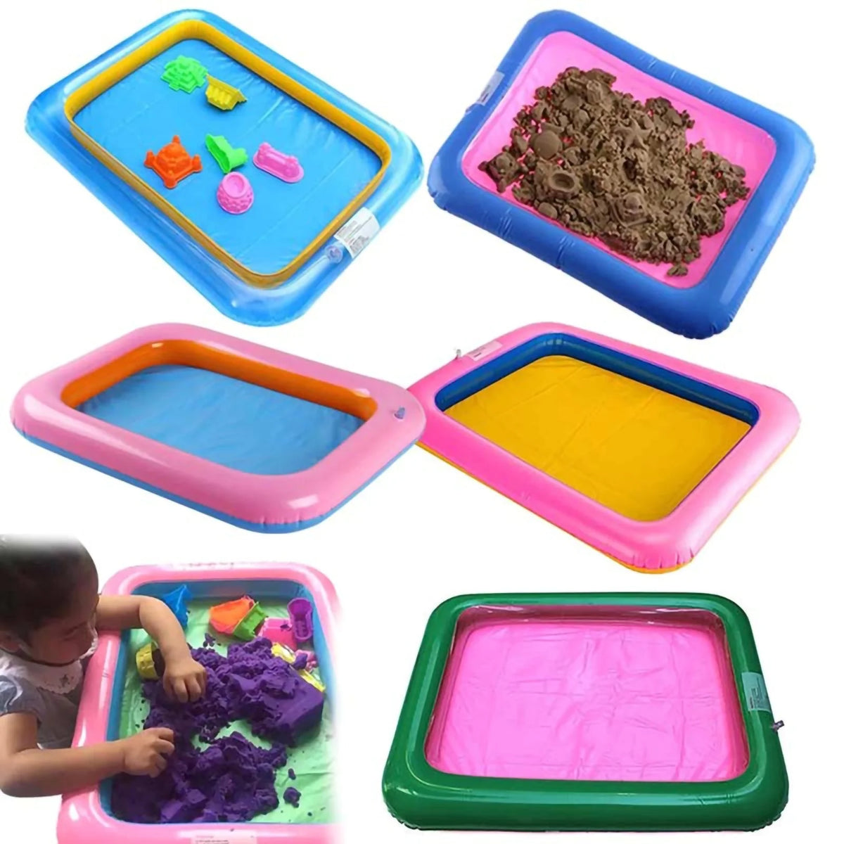 2PCS Inflatable Elevated Sandbox Play Toy T868
