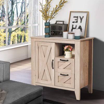2 Drawer 1 Door Accent Cabinet Sand F8233