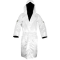 White Satin Boxing Robe with Hood H35096