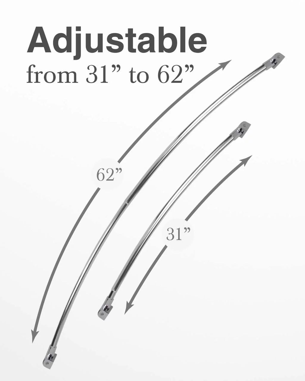 Adjustable Curved Aluminum Shower Curtain Rod H882