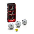 Petanque Boules Semi-Soft Competition 3 Silver 75mm 720 Grooved X7645