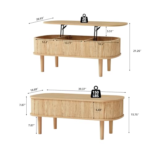 Lift Top Coffee Table with Hidden Compartment A261713