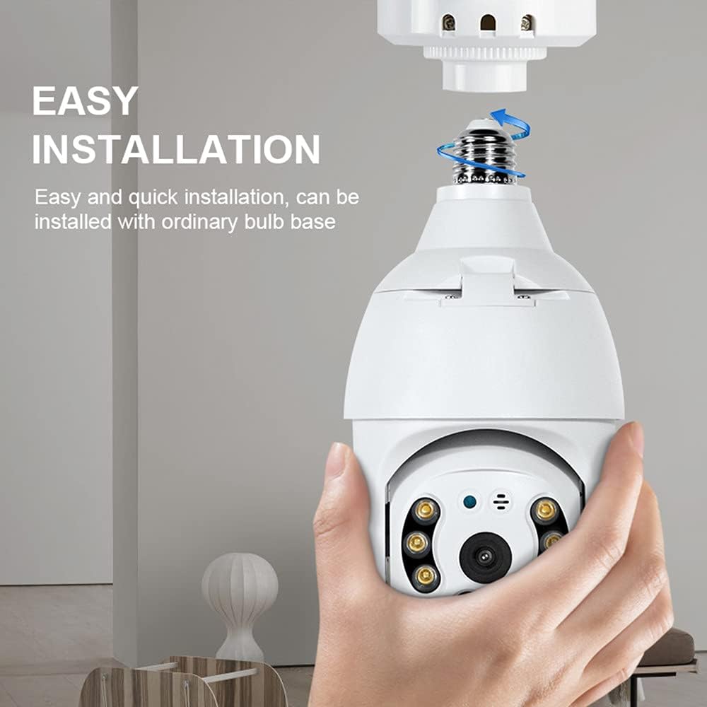 2K 3.0MP Wireless PTZ Security Camera with E27 Light Bulb Connector, Pack of 2 S43583