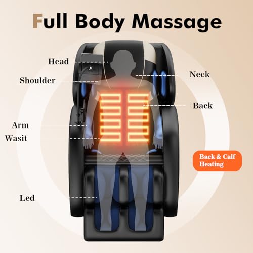 Black Full Body Zero Gravity SL-Track Shiatsu Massage Recliner Chair F243701