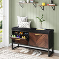 Shoe Storage Bench with Cushion & 2 Flip Drawers Z373259