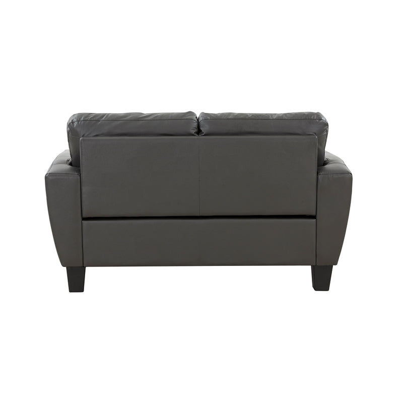 Gray Top Grain Leather Loveseat C75293