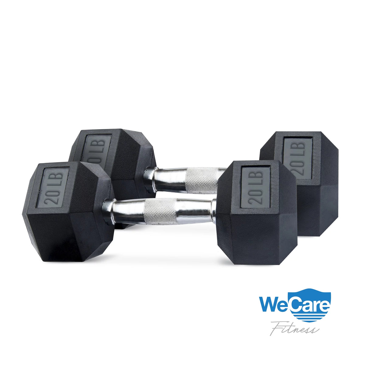 20lb Rubber Chrome Dumbbells Pair B250