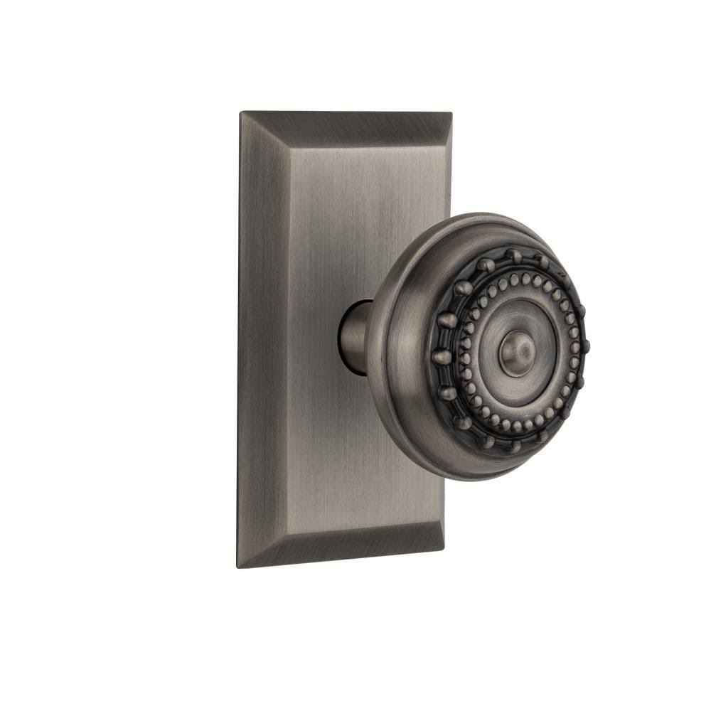 Antique Pewter Privacy Door Knob with Studio Plate G76267