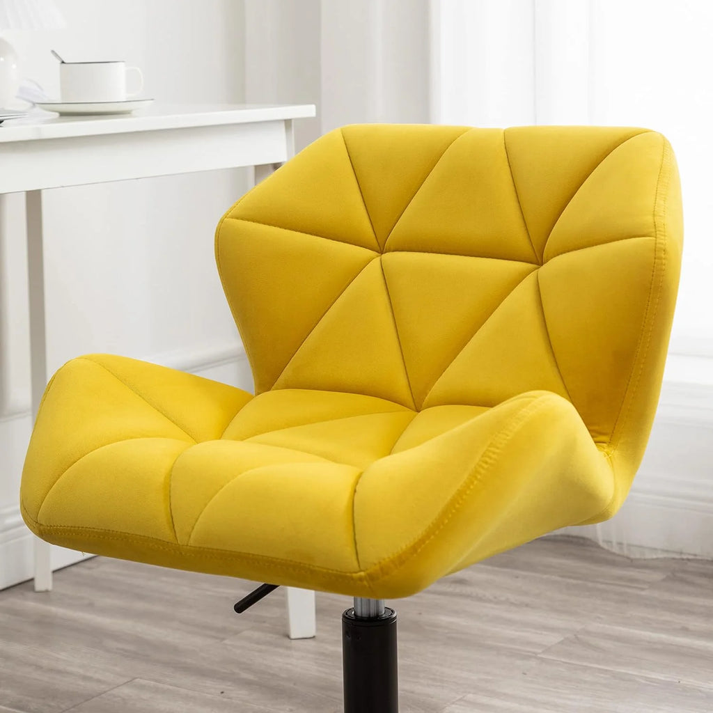 Yellow Tufted Adjustable Swivel Office Chair H4556