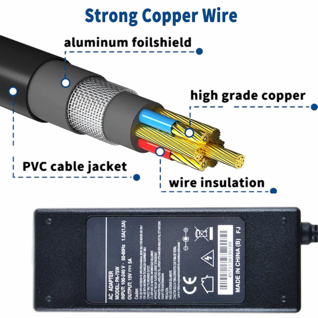 Compatible AC DC Adapter Switching Power Supply Cord Cable Charger T167708