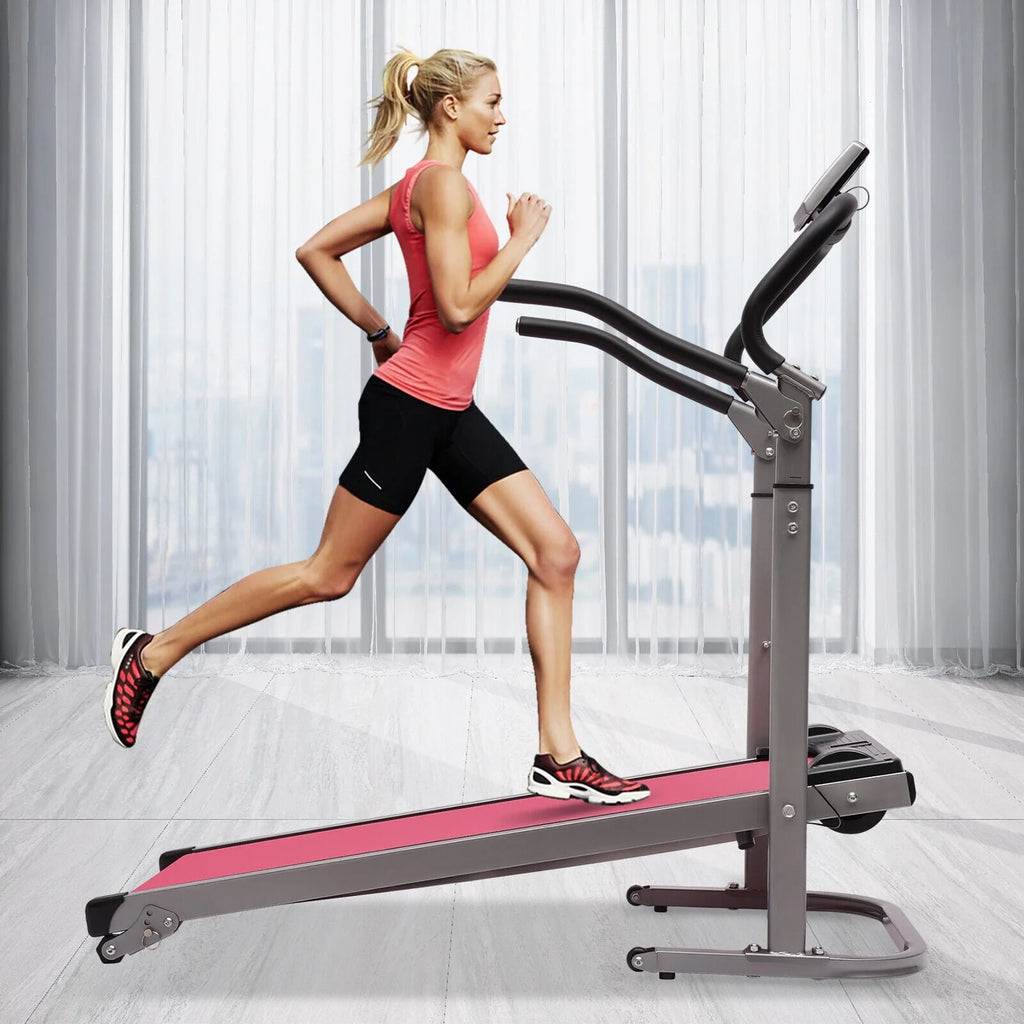 Folding Treadmill Low Noise Pink Q116