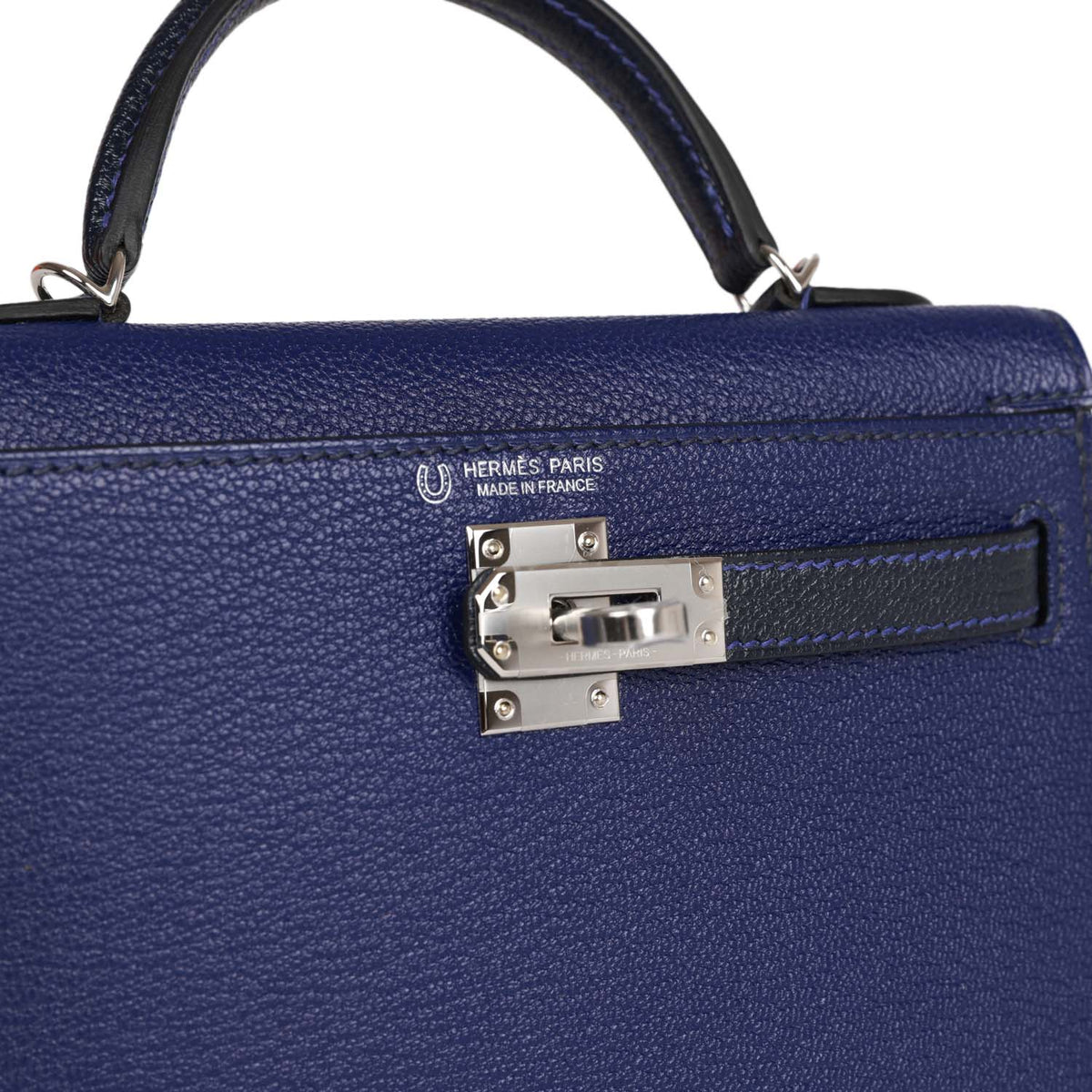 Bleu Encre and Bleu Indigo Chevre Mysore Bag K578