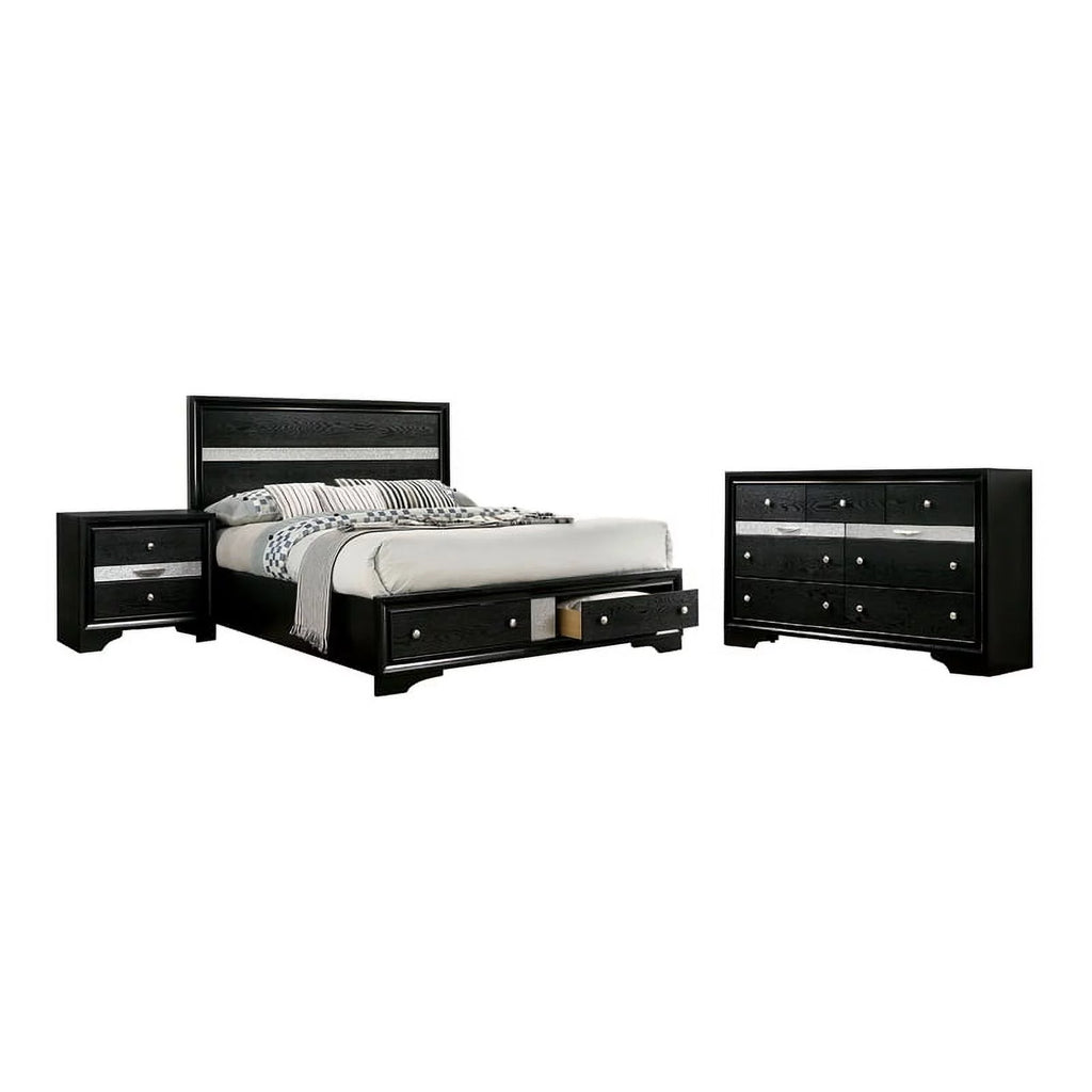 Black 3-Piece King Bedroom Set R786689