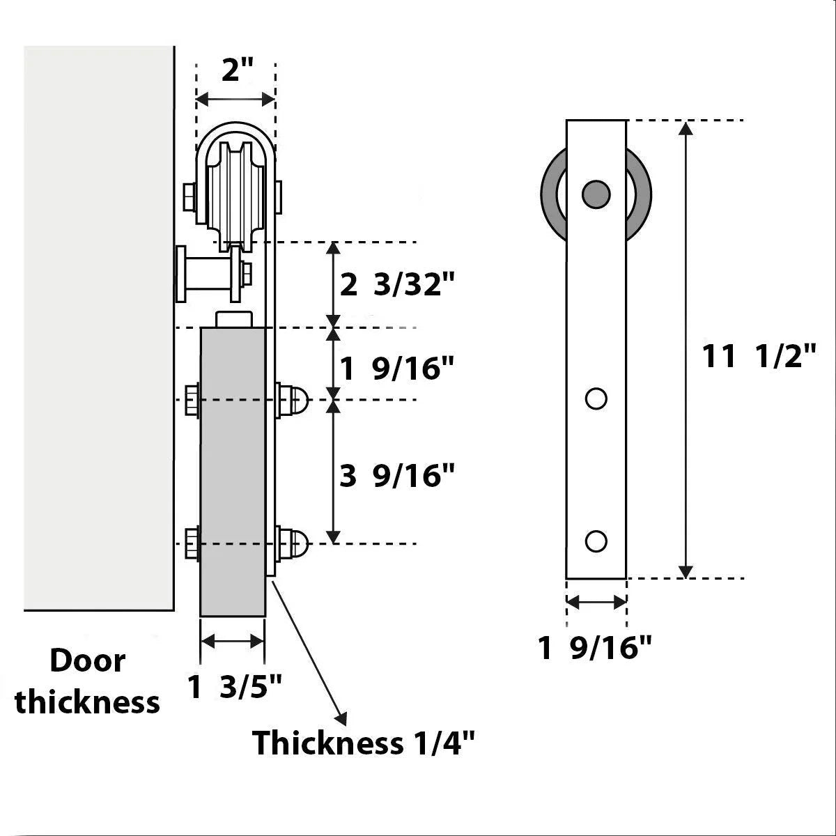 Double Barn Door 36 x 84 inches with Frosted Glass Q887259