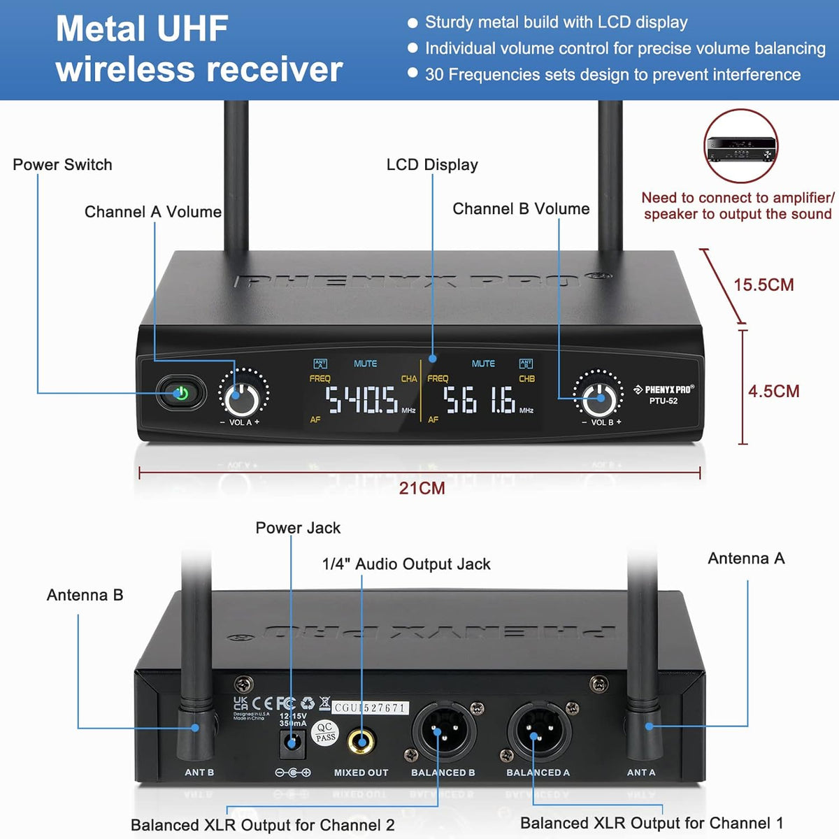 UHF Wireless Handheld Microphone System with Case L963157