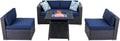 Wicker Sectional Sofa with Fire Pit Table K74081
