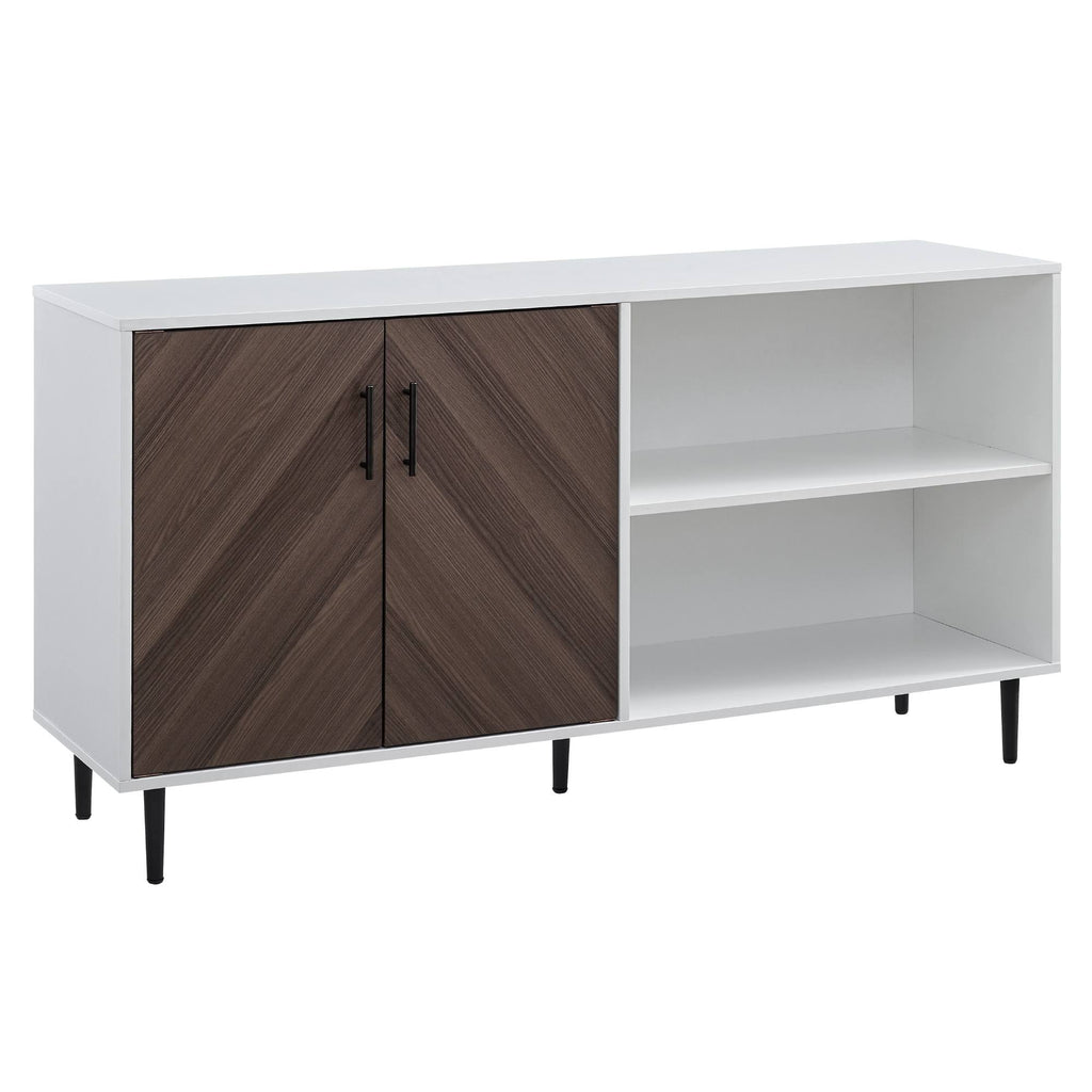 White / Ash Brown TV Console E1857