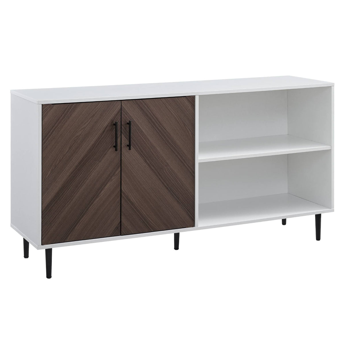 White / Ash Brown TV Console E1857