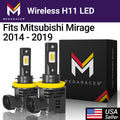 Wireless H11 H8 H9 H16 LED Headlight Bulbs 6500K Cool White 12V 50W Fog Light R15732