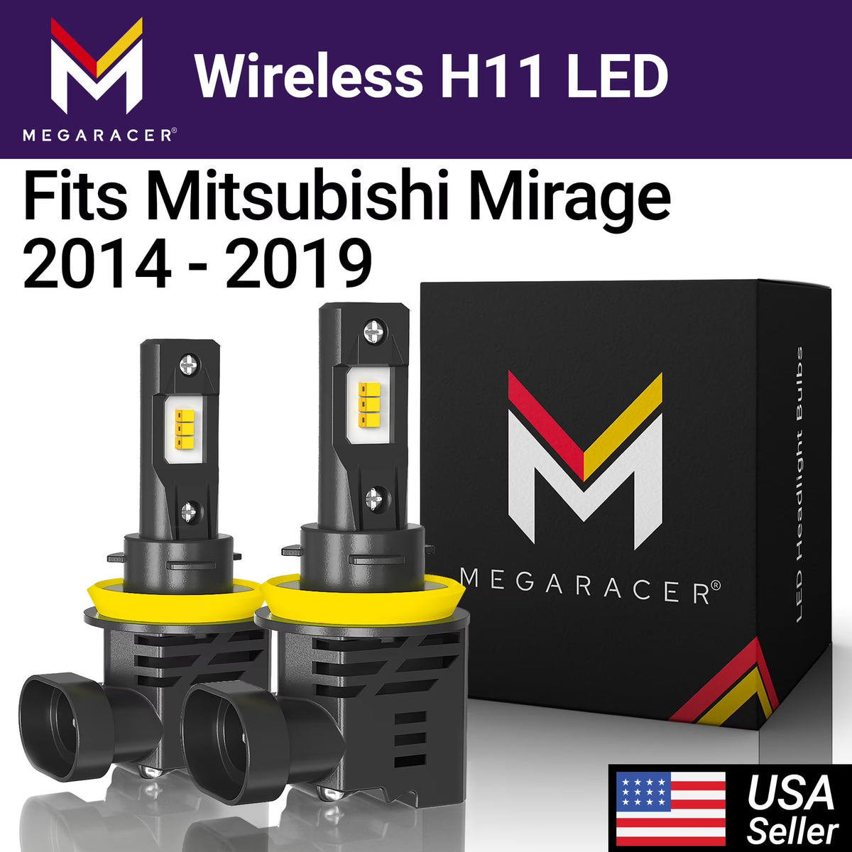 Wireless H11 H8 H9 H16 LED Headlight Bulbs 6500K Cool White 12V 50W Fog Light R15732