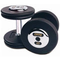 Black Pro-Style Cast Dumbbells, Chrome Endplates, 37.5 lbs., Sold as Pairs Q65154