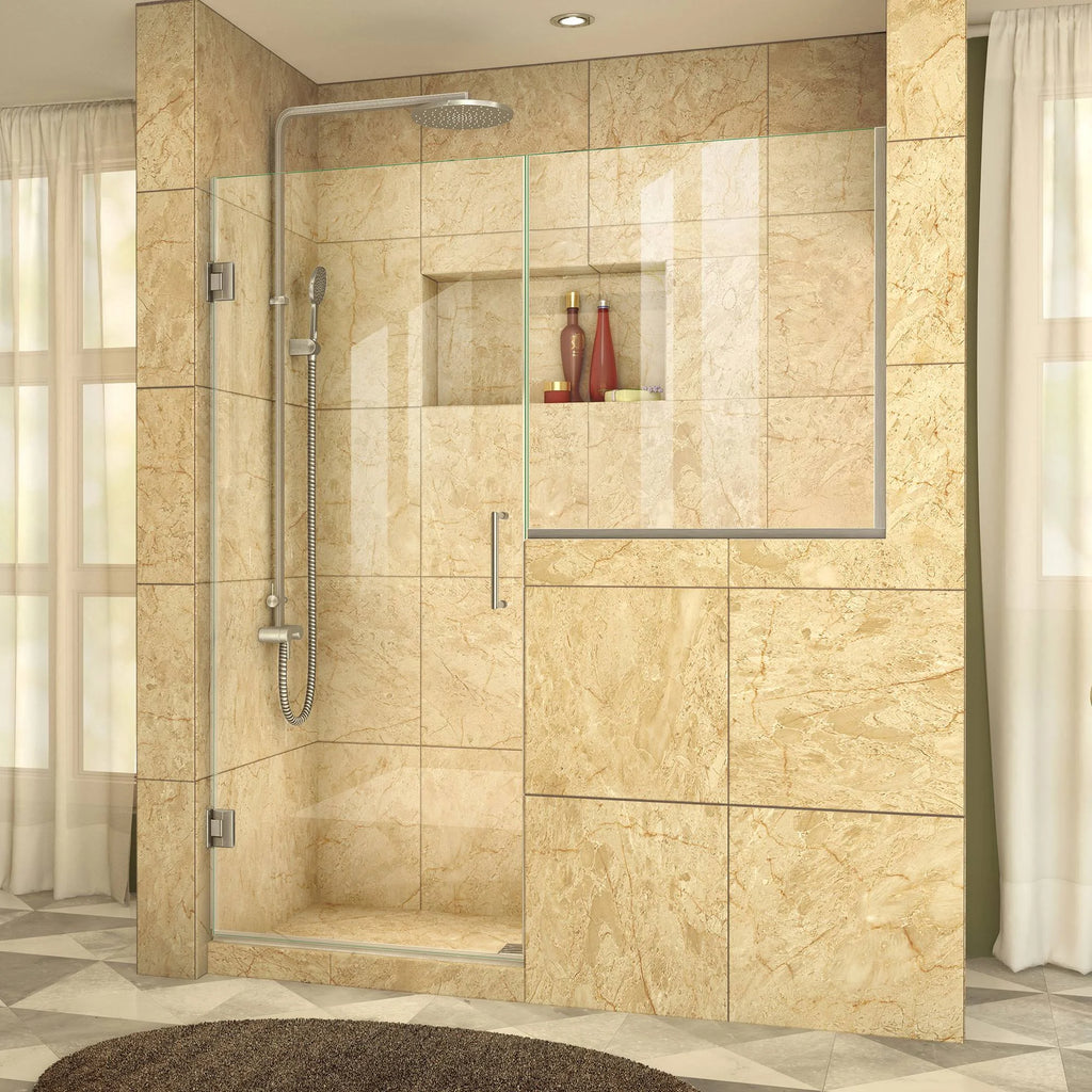 Brushed Nickel Hinged Shower Door U396755