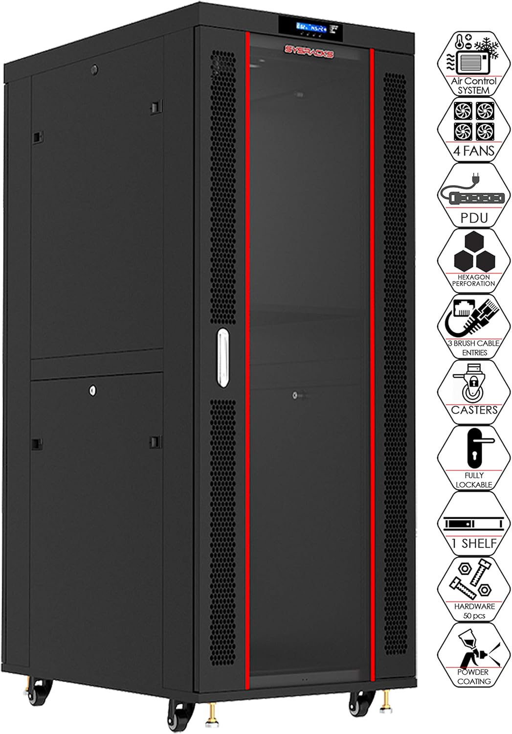 18U 32 Inch Deep Server Rack Cabinet on Casters Y887