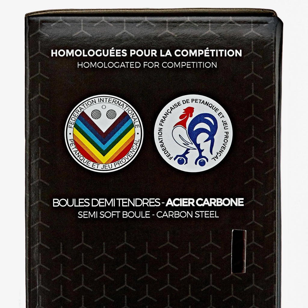 Petanque Boules Semi-Soft Competition 3 Silver 75mm 720 Grooved X7645