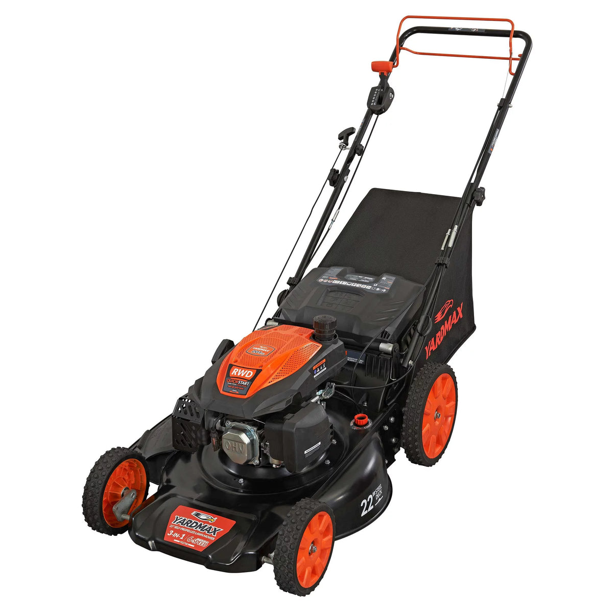 22 in. 201cc 6 Speed 3-in-1 Gas Self Propelled Lawn Mower A2537