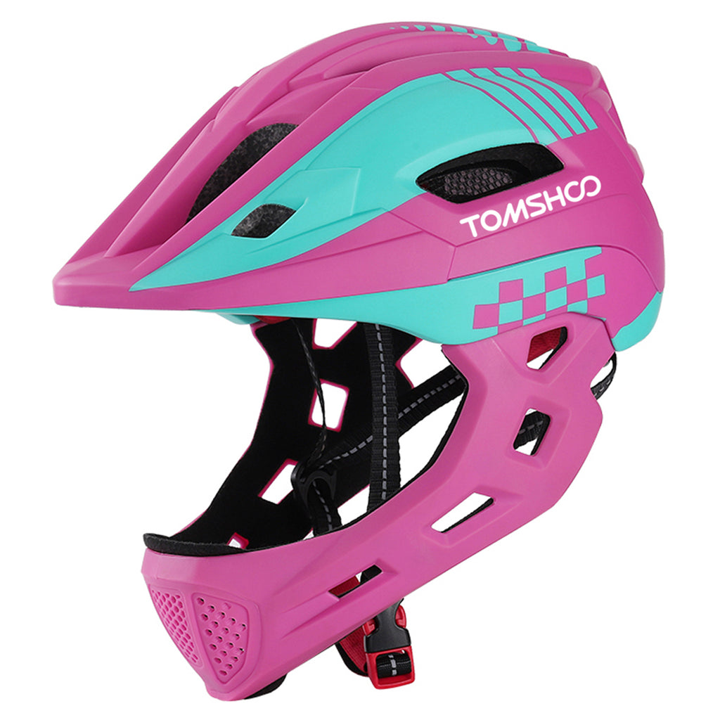 Kid Bike Full Face Helmet with Taillight and Detachable Chin Guard L824