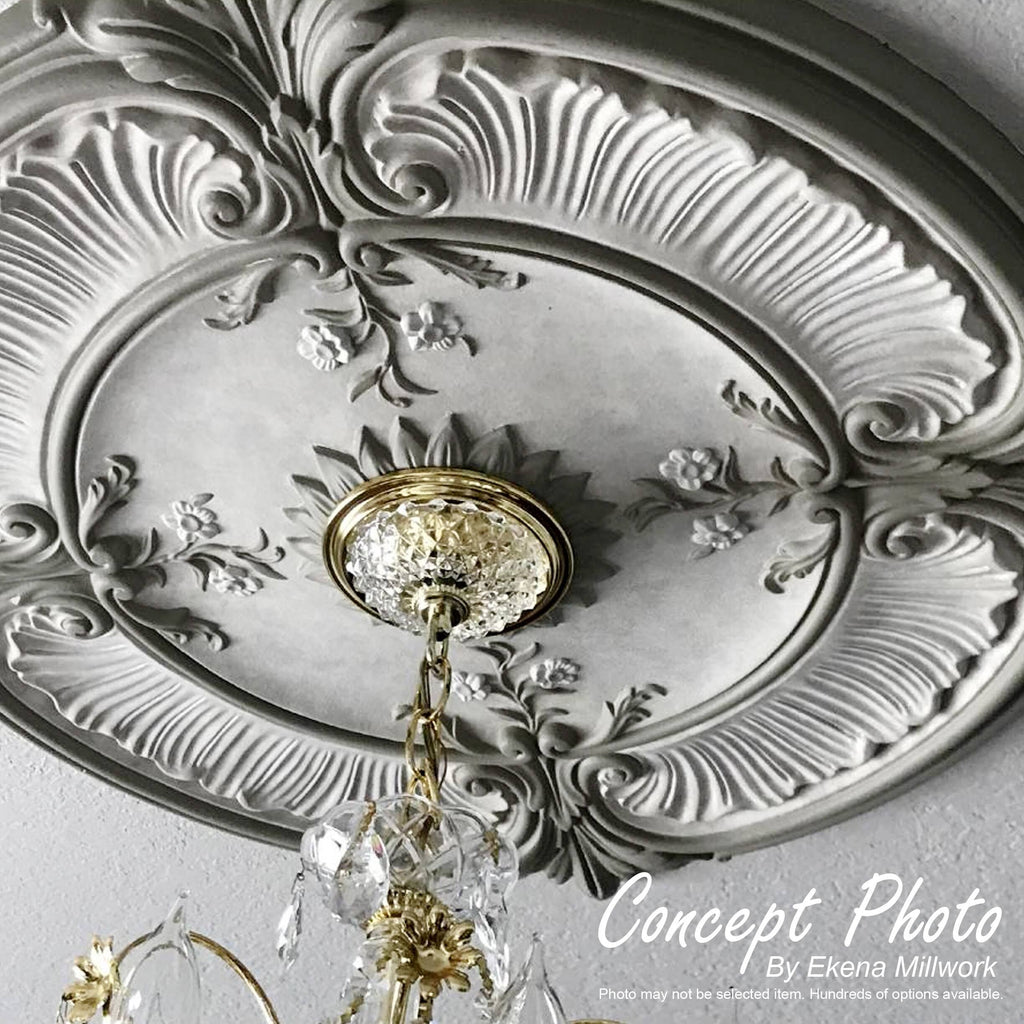 Hand-Painted Silver Ceiling Medallion F575