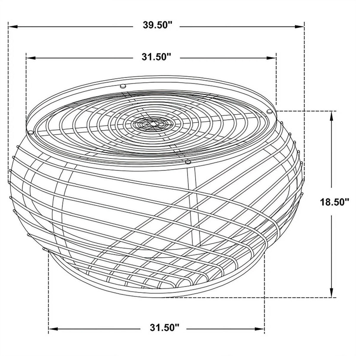 Rattan Round Glass Top Coffee Table L8785