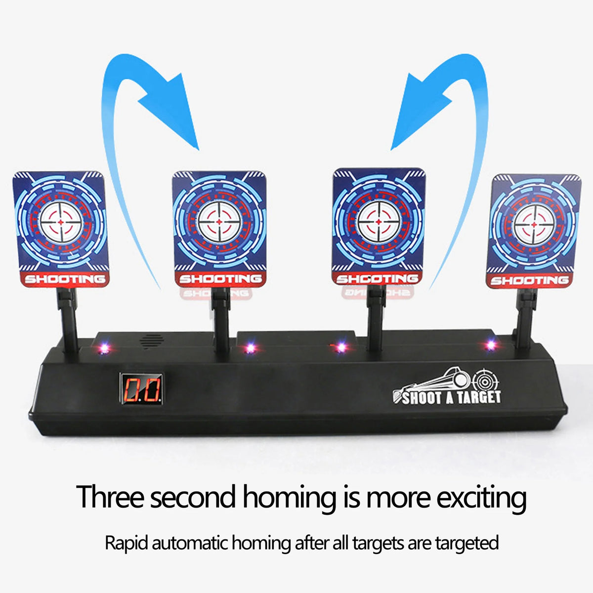 Electronic Scoring Shooting Targets 4 Targets LED Light Auto Reset Digital Targets L676