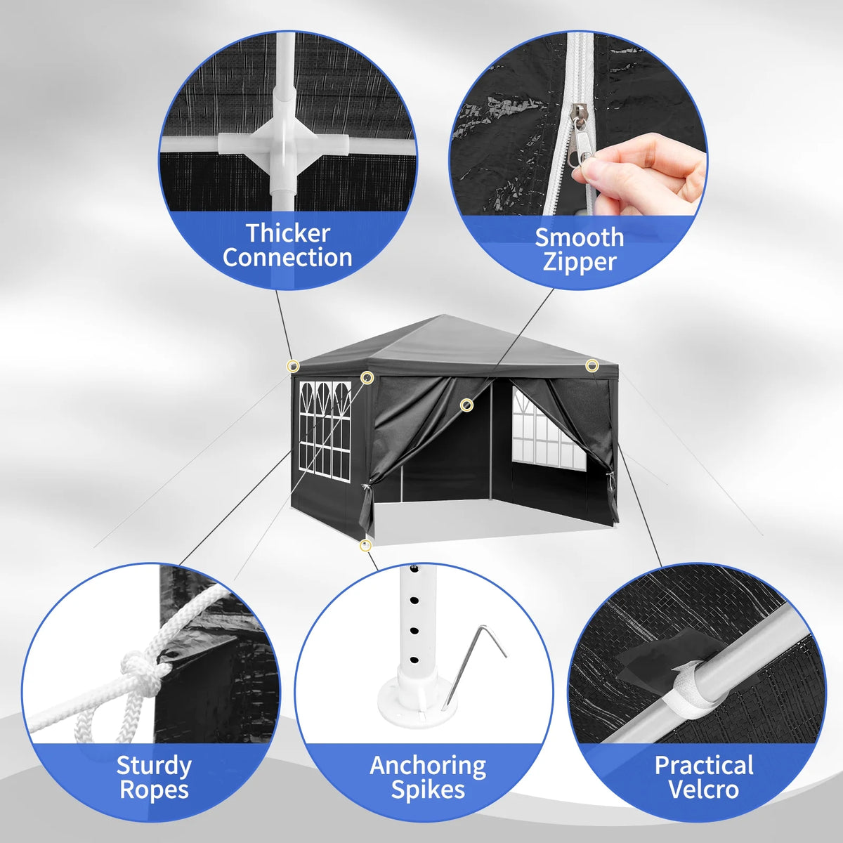 10' x 30' Canopy Tent with 7 Walls White Y514
