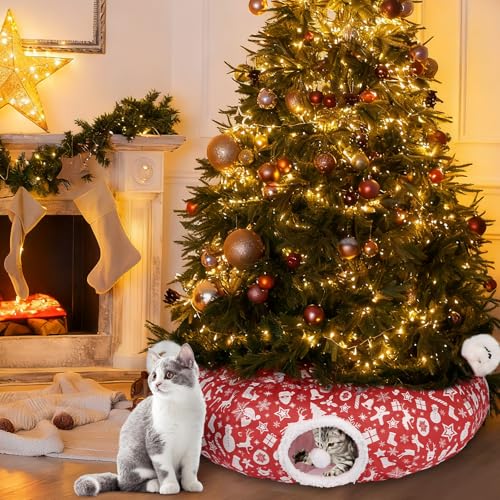 Cat Tunnel Bed Christmas Tree Skirt for Indoor Cats N915769