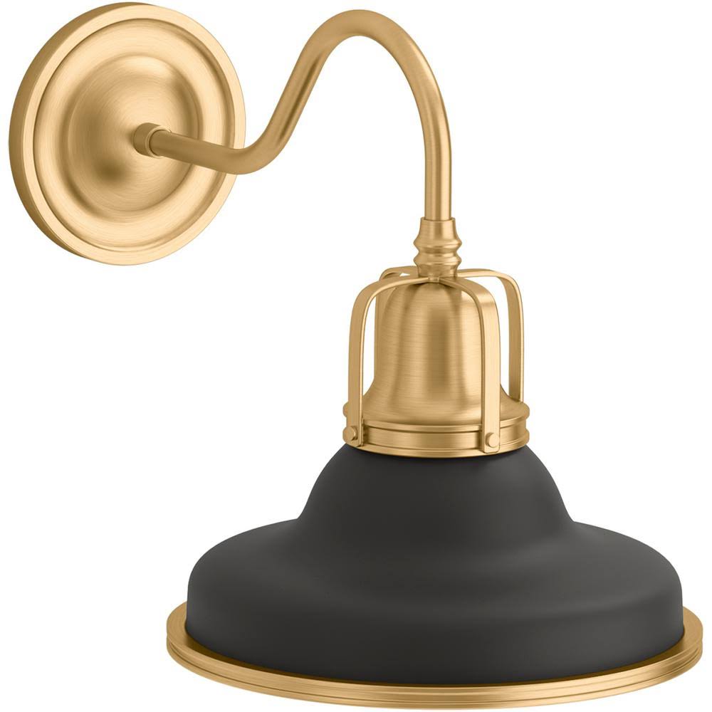 Black with Brass Trim Sconce D14657