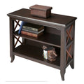 Cherry 2 Shelf Low Wood Bookcase M2393