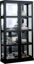 Black Wooden Curio Cabinet with Two Glass Doors and Four Shelves G9496