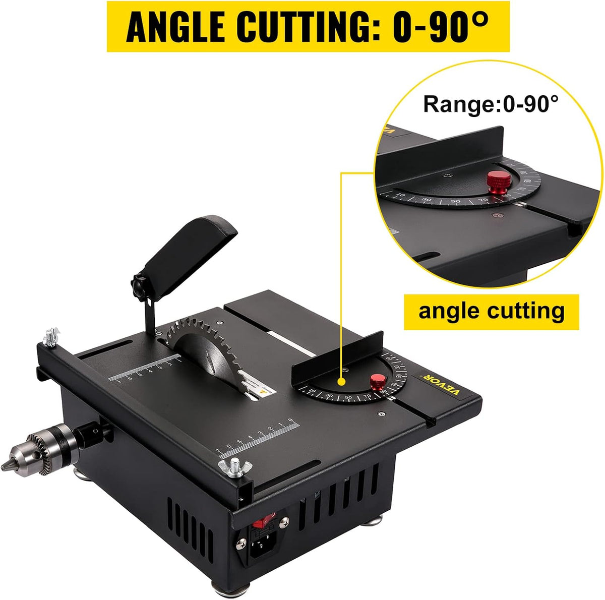 200W 4000RPM Multifunctional Table Saw with 1.57in Cutting Depth L5196