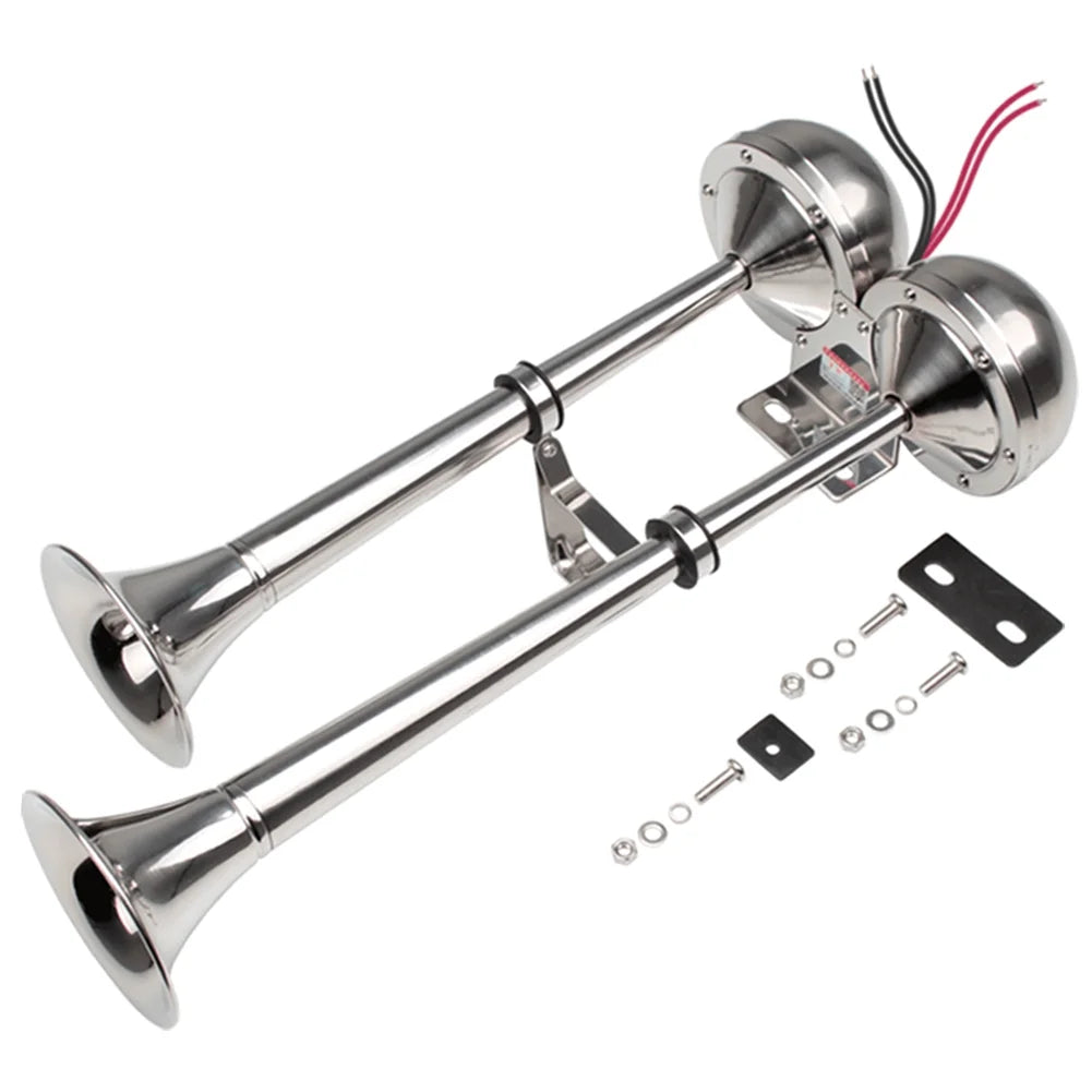 Waterproof Stainless Steel Dual Trumpet Electric Boat Horn H294