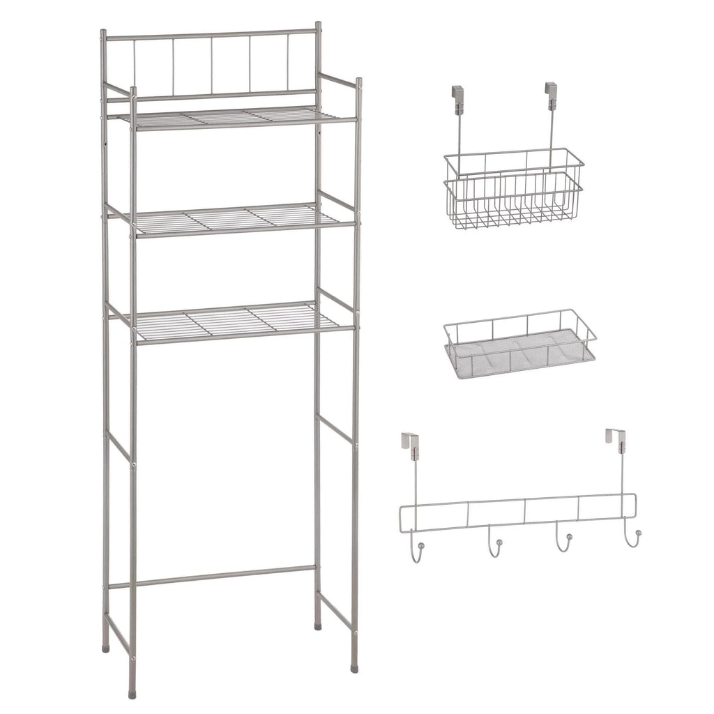 4 Piece Steel Satin Nickel Bath Shelves Set H191