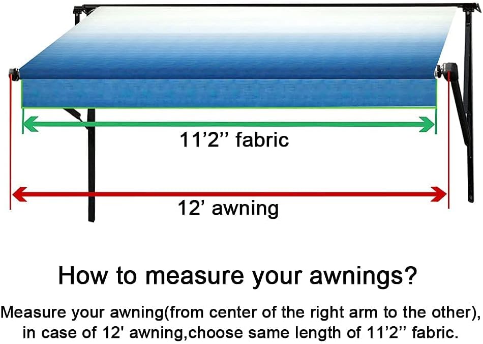 12 Feet Blue Vinyl RV Awning Replacement F642