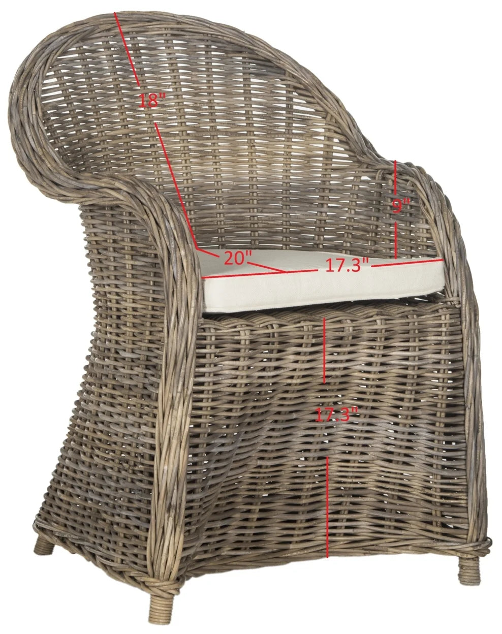 Grey Wicker Outdoor Club Chair H617451