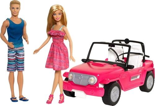 Pink 2-Seater Open Toy Car with Dolls I427630