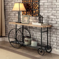 Sand Black Caster Wheels Console Table Z393087