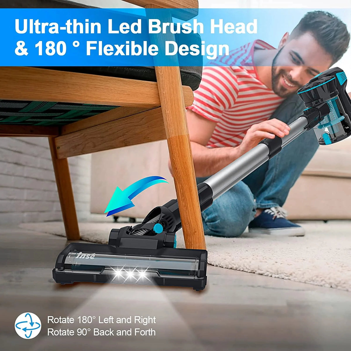 Cordless Stick Vacuum 20KPa 6-in-1 Blue T64209