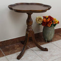 Carved Scalloped Round Table, Brown N950