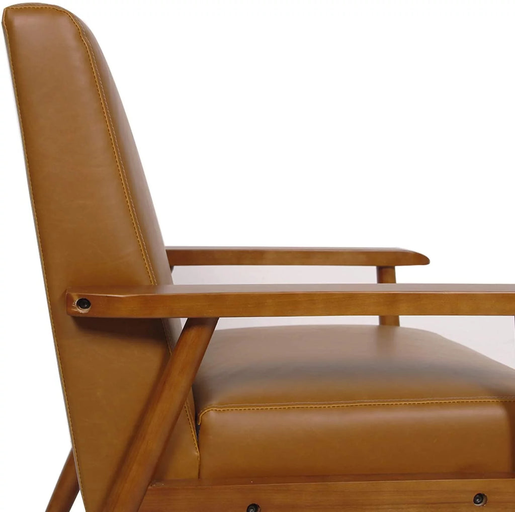 Brown Mid-Century Accent Chair with Armrests N283